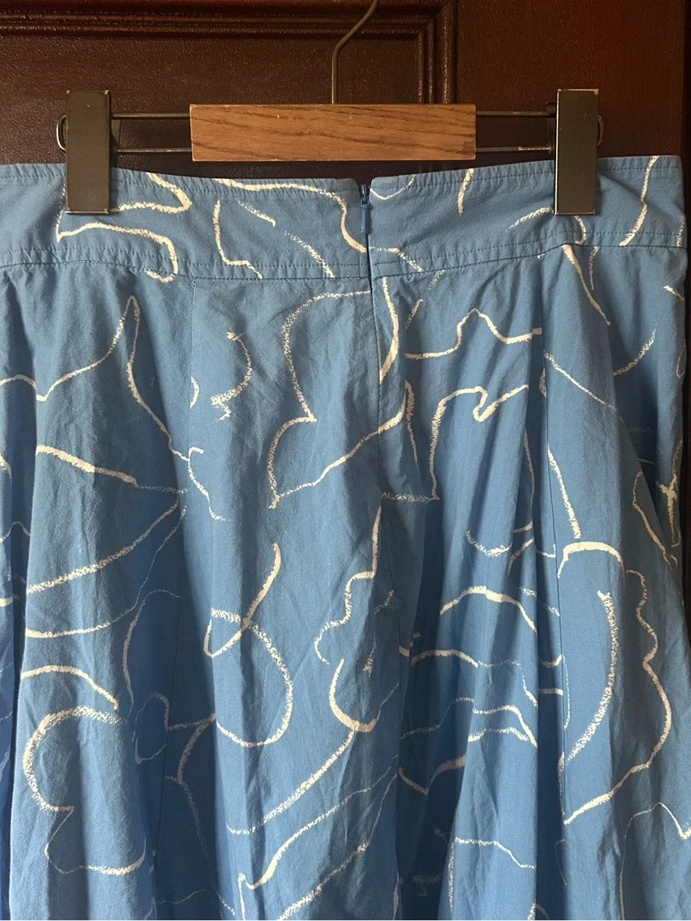 Madewell Signature Cotton Poplin Maxi Skirt in Abstract Blue Floral Size 6 - Picture 7 of 8
